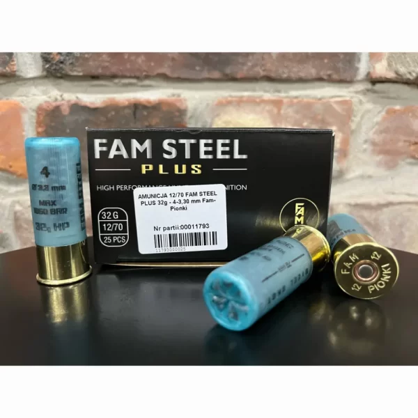 Amunicja FAM PIONKI 12/70 FAM STEEL Plus 32g 4-3,30mm - obrazek 2