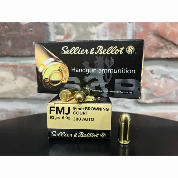 Amunicja Sellier&Bellot 9MM BROWNING COURT/380 AUTO FMJ 92GRS/6G