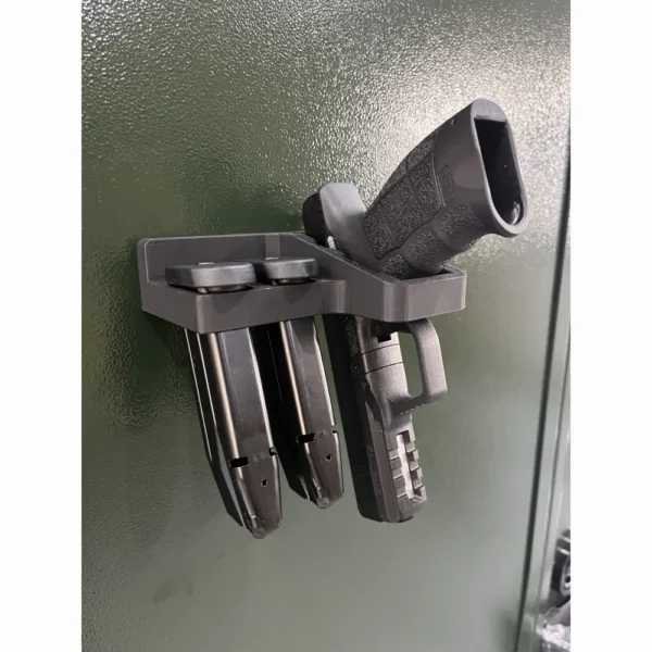 Uchwyt Magnetyczny na Pistolet i 2 Magazynki prawy